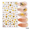 Abstract retro flower and love nail stickers - PMMNAPOLES