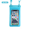 Sky blue waterproof phone case with phone inside