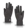 Dark gray warm winter gloves for men