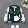 Green and cream children's jacket with letter patches