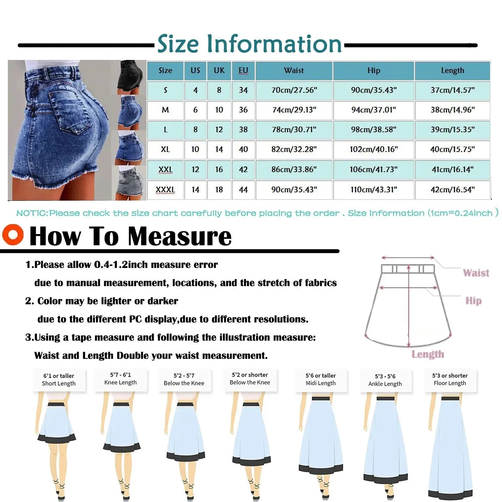 Women’s denim mini skirt, high-waisted summer style with washed finish and slim casual cut