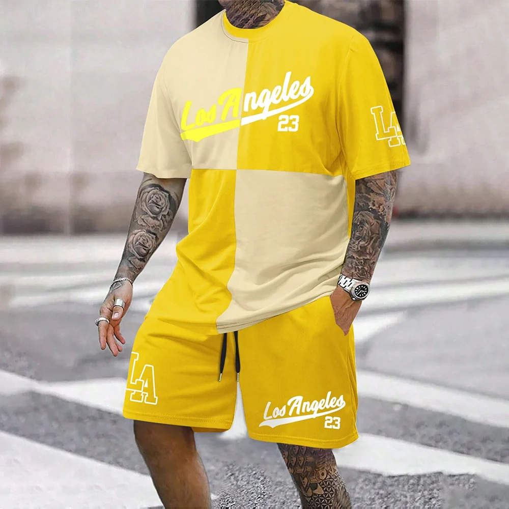 Yellow Los Angeles sportswear set with number 23 and LA logo.