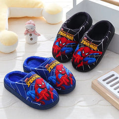 Spider-Man Cartoon Print Cotton Slippers for Kids