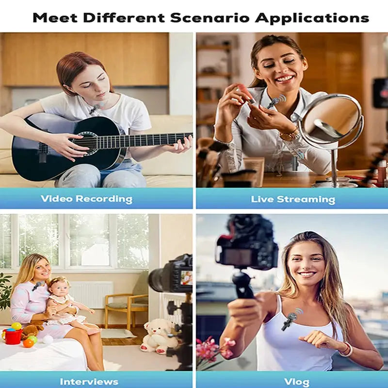 Wireless Lavalier Microphone for iPhone–Portable Mini Mic with Noise Reduction for Video & Recording