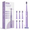 Purple sonic electric toothbrush set with packaging.