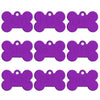 Nine purple bone shaped dog ID tags