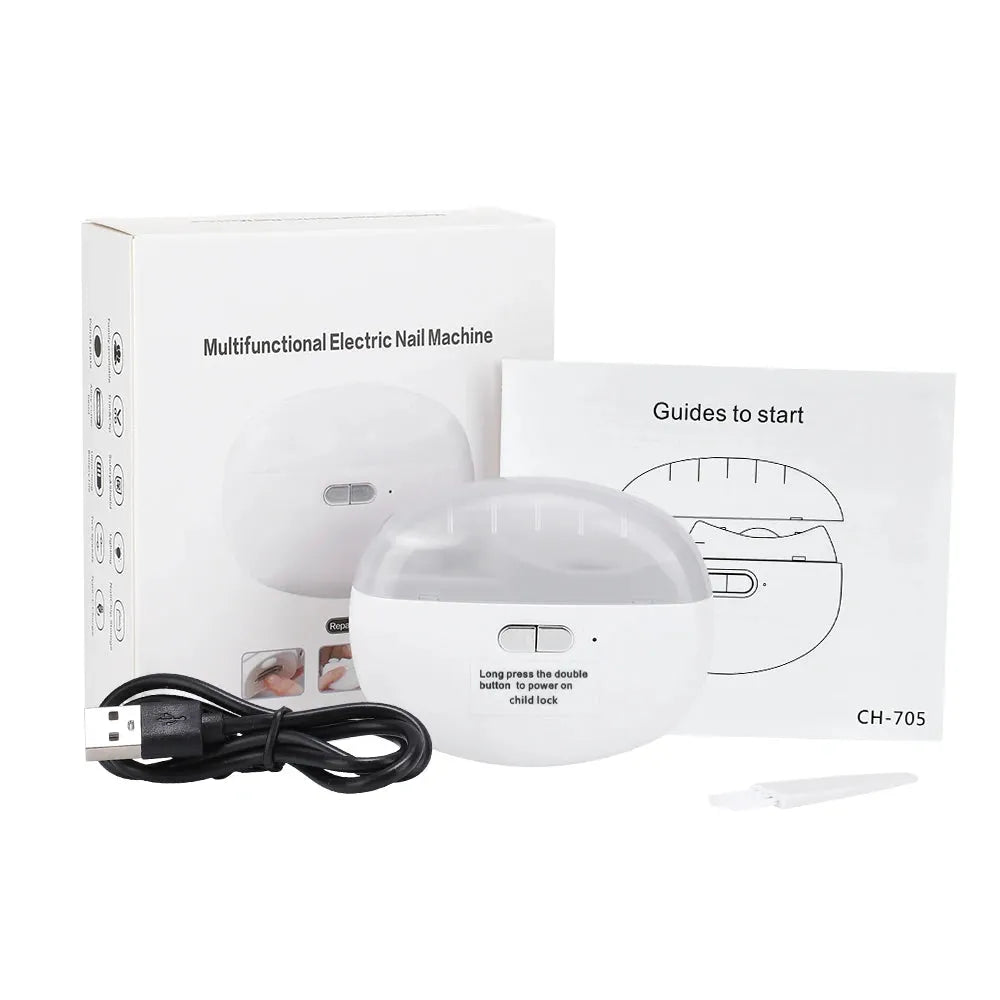 2 in 1 Electric Nail Clipper with Light and Safe Trimming