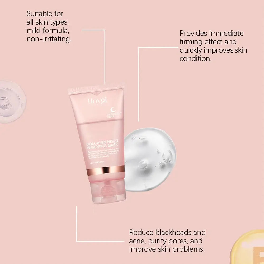 Collagen Peel-Off Mask 75g – With Brush, Pore Minimizer, Blackhead Remover & Moisturizing Facial Treatment