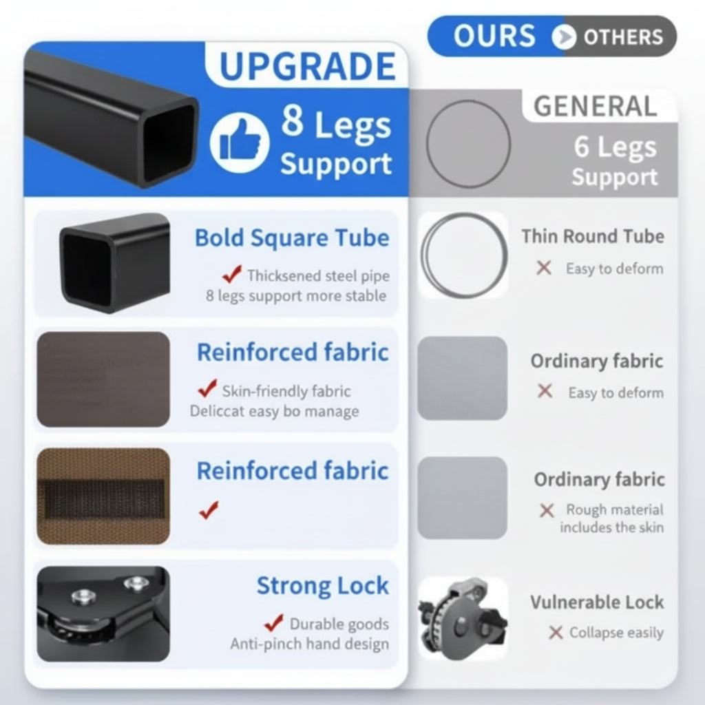 Portable Folding Bed with Mattress for Indoor Outdoor Use