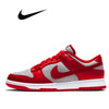 Red and grey Nike casual shoes