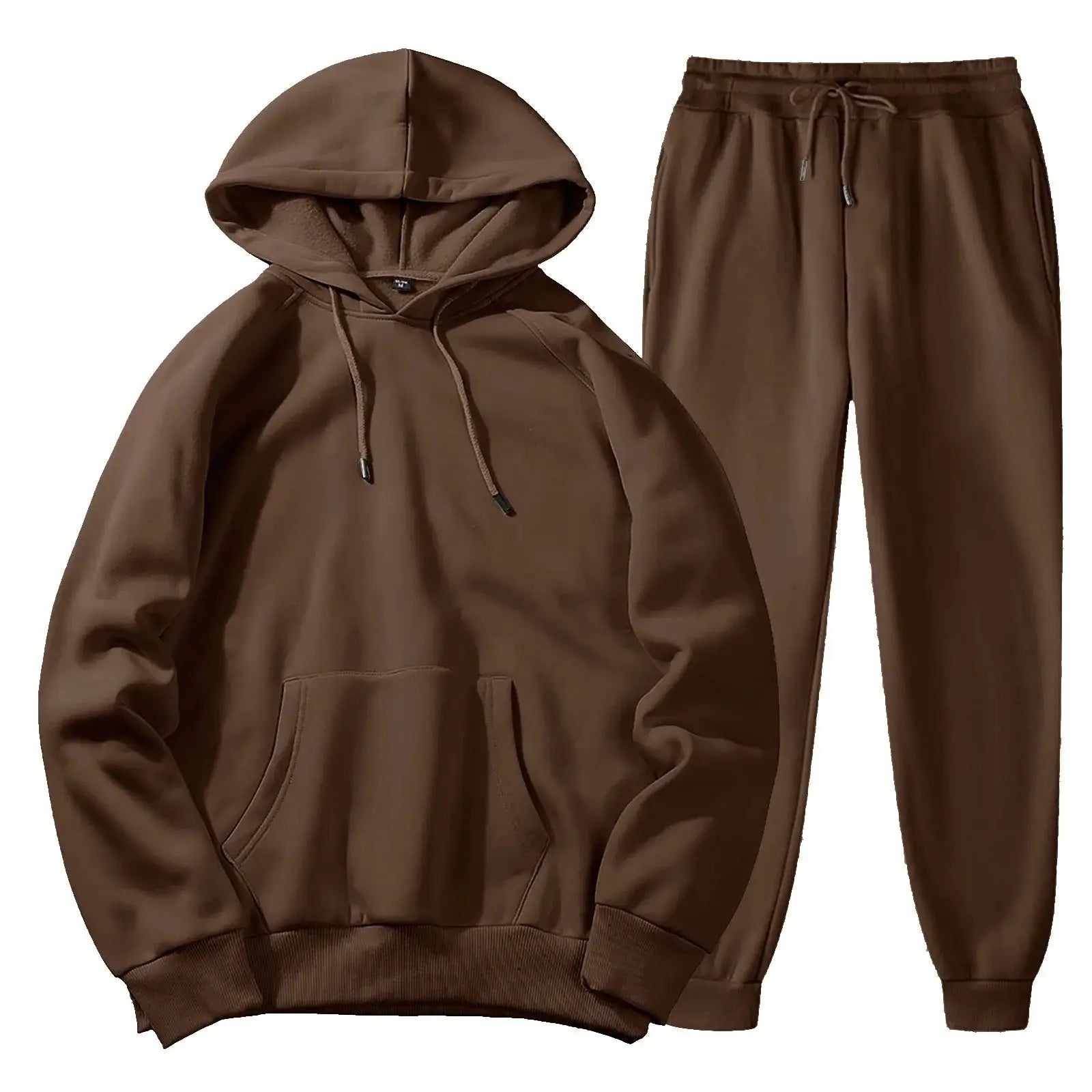 Men’s fleece tracksuit set, hoodie and sweatpants, 2-piece winter outfit, available in 10 colors