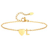 Heart Initial Ankle Bracelets for Women