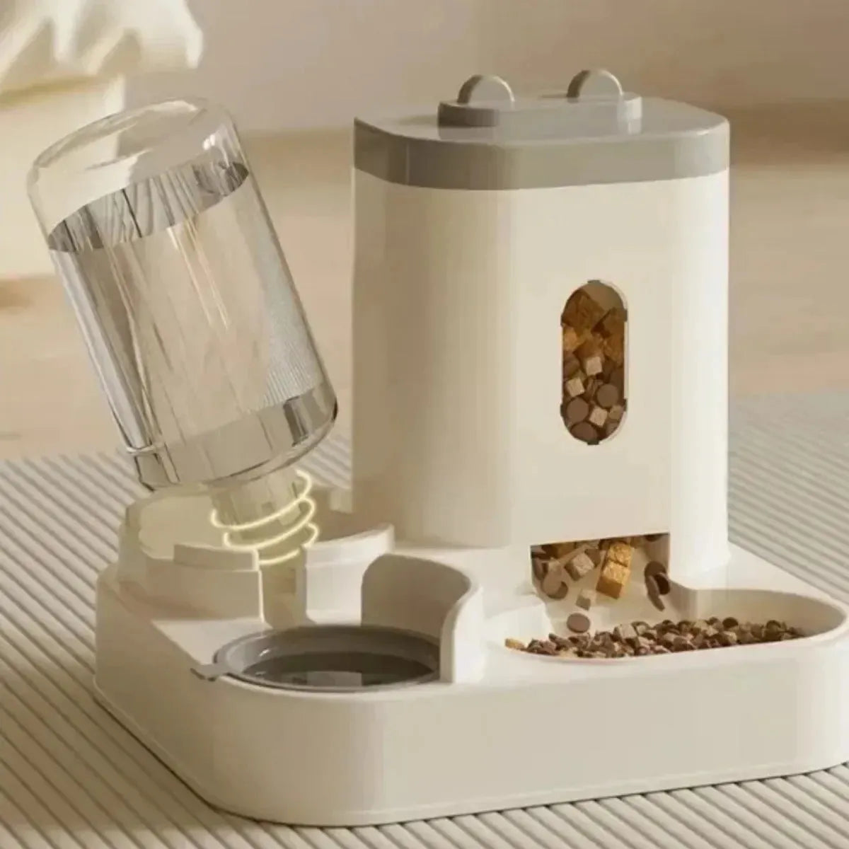 Automatic Cat Feeder with Dual Food and Water Dispenser