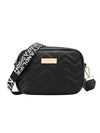 Black square shoulder bag with zigzag pattern