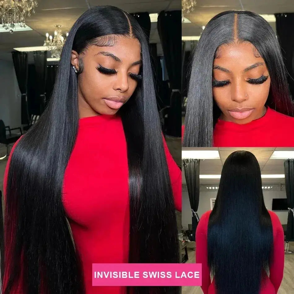 HD Lace Frontal Wig 13x6 – 250 Density, Glueless 5x5 or 13x4 Closure, 30-40” Straight Human Hair