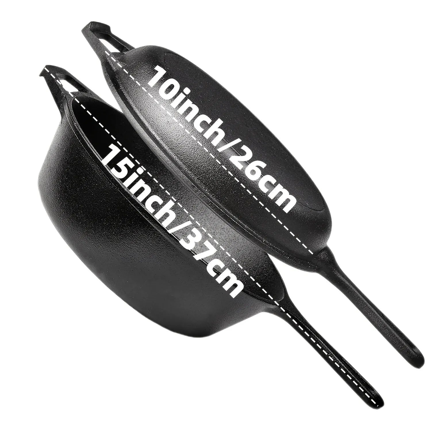 Cast Iron Skillet Set 3 Piece with Pre Seasoned Heavy Build