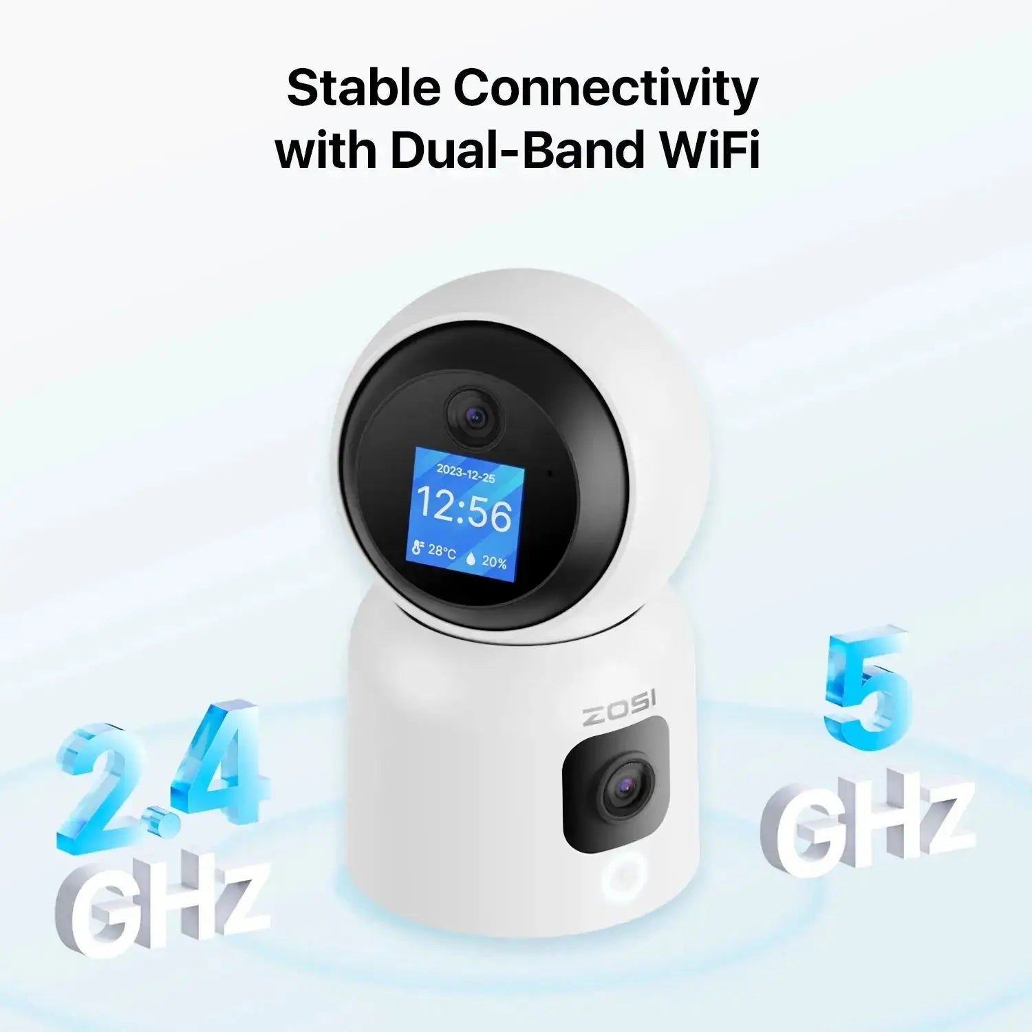 360° Indoor WiFi Security Camera PTZ with AI Tracking, HD Night Vision & Baby Monitor Mode