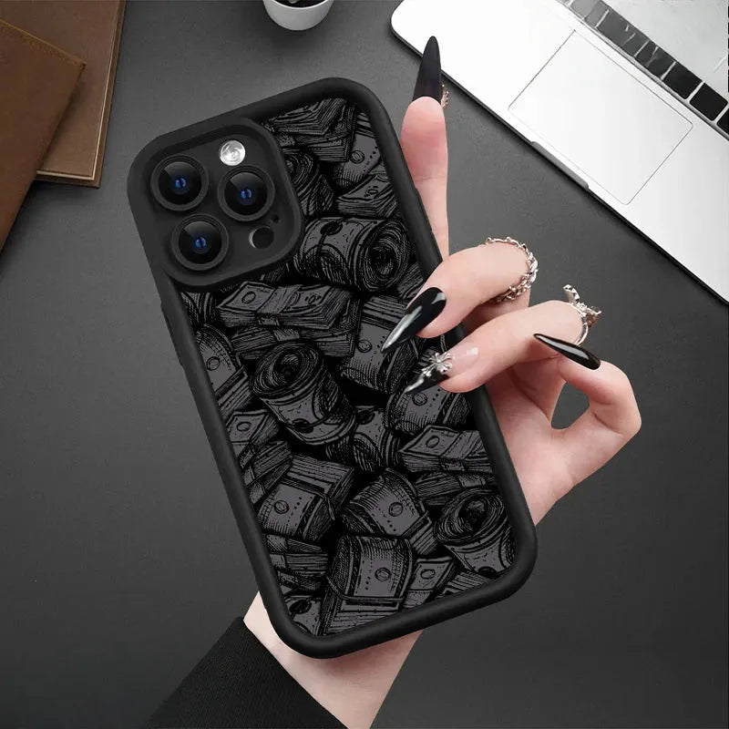 Banknote Pattern Phone Case Soft Silicone For iPhone Series