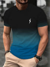 Men's gradient color letter print t-shirt