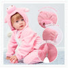 Pink Pig Baby Romper with hood and elastic cuffs