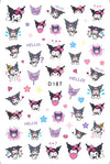 Kuromi themed nail stickers with cute and playful designs