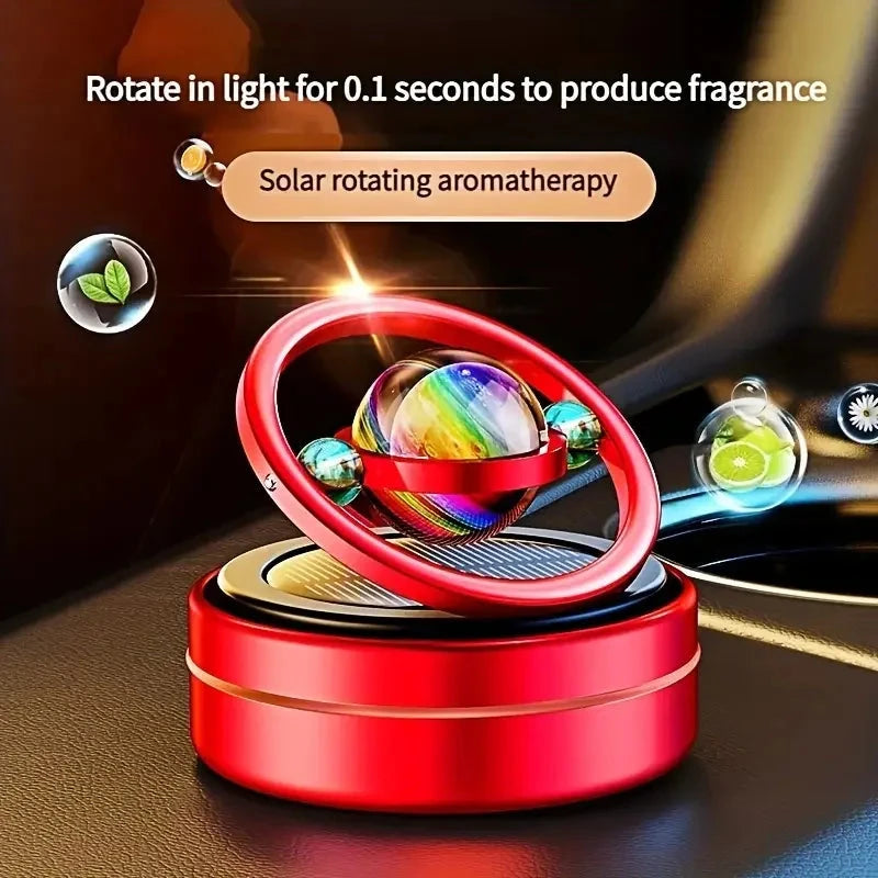 Solar Car Air Freshener with Rotating Aromatherapy Plus