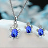 Blue gemstone turtle earrings and necklace set