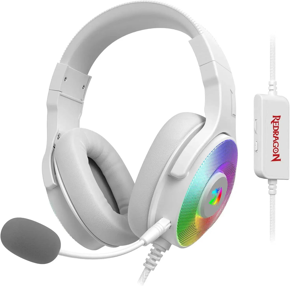 Redragon H350 Gaming Headset White RGB With 50mm Drivers