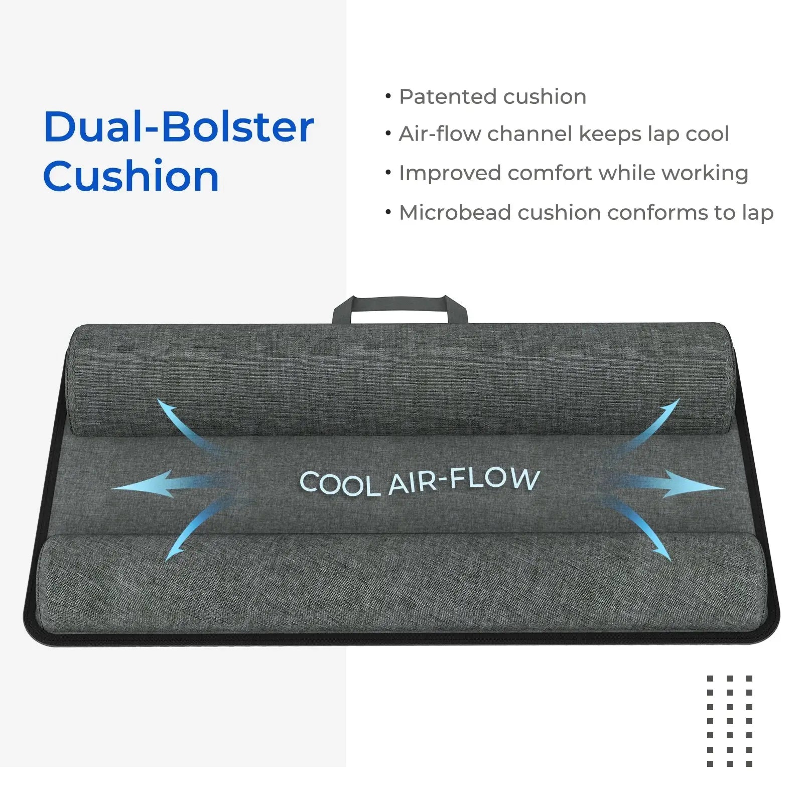 Lap Desk with Mouse Pad & Phone Holder – Portable & Lightweight for Bed, Couch, Travel – 21.1"x12", Anti-Slip Strip