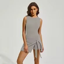Womens Tennis Dress with Built In Shorts Wrap Skirt