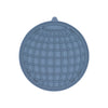 Blue round silicone mat with grid texture