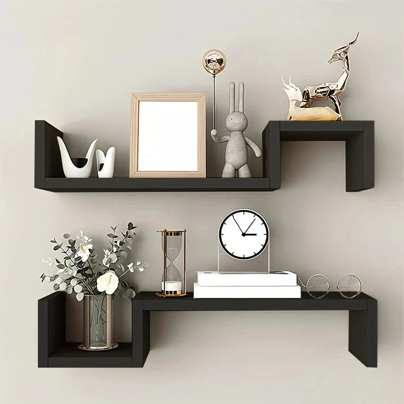 Floating Shelves Wall Mounted Set with Reinforced Wood