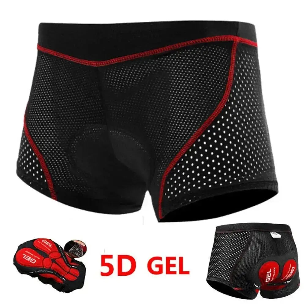 Men’s padded cycling underwear shorts with gel cushion, shockproof and breathable for MTB and road bike riding