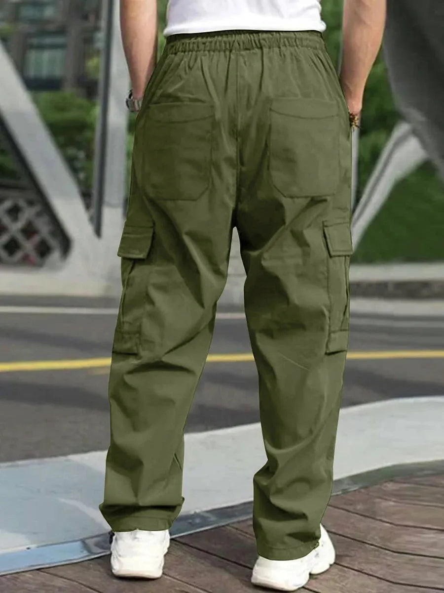 Men’s Cargo Pants Loose Fit With Drawstring And Pockets