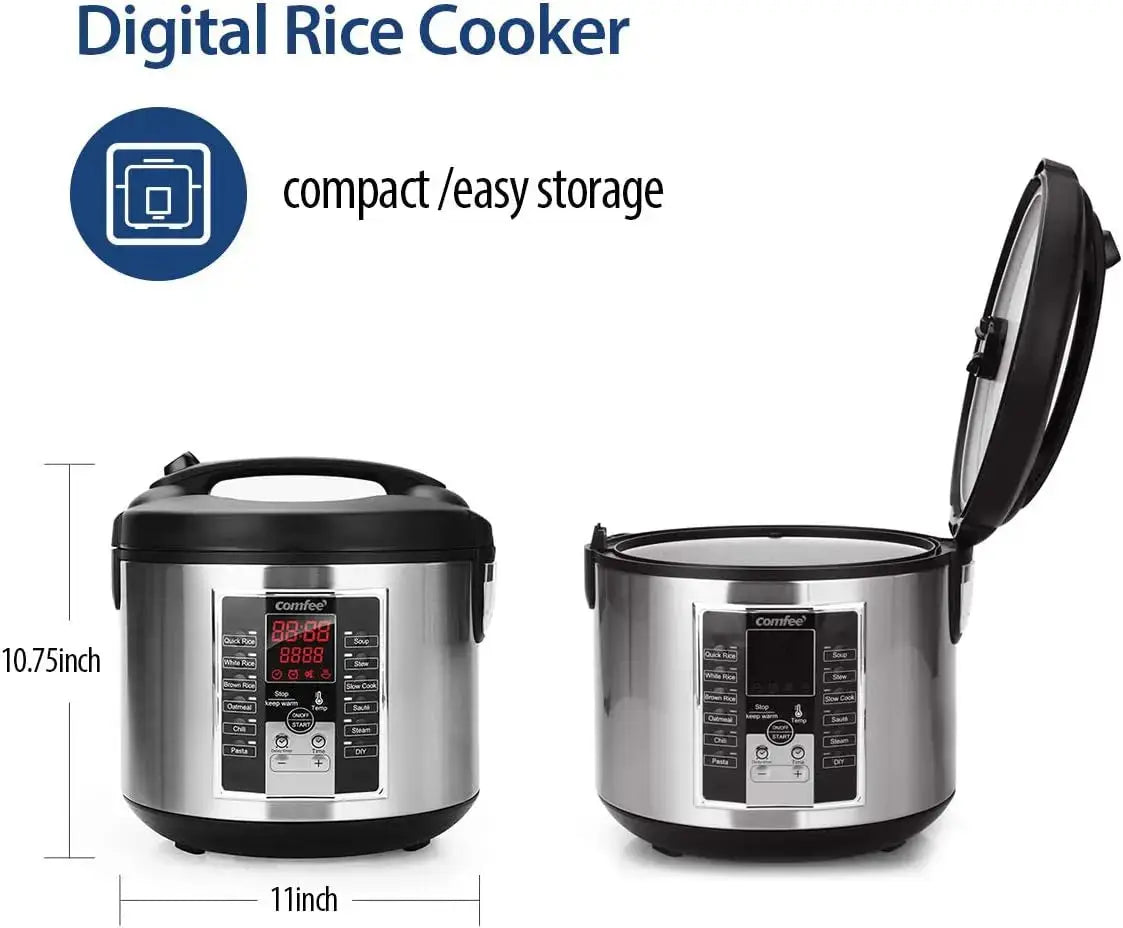 5.2-Quart Multi Cooker – Rice Cooker, Slow Cooker, Steamer, Stewpot & Sauté with 12 Digital Cooking Programs
