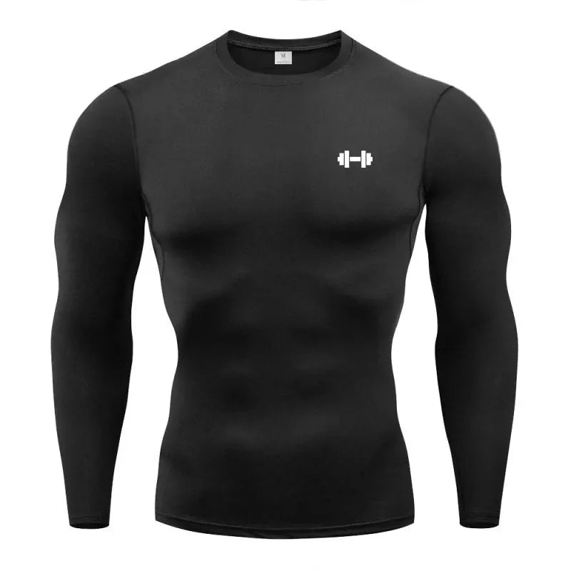 Men Long Sleeve Compression Shirt with Quick Dry Fabric