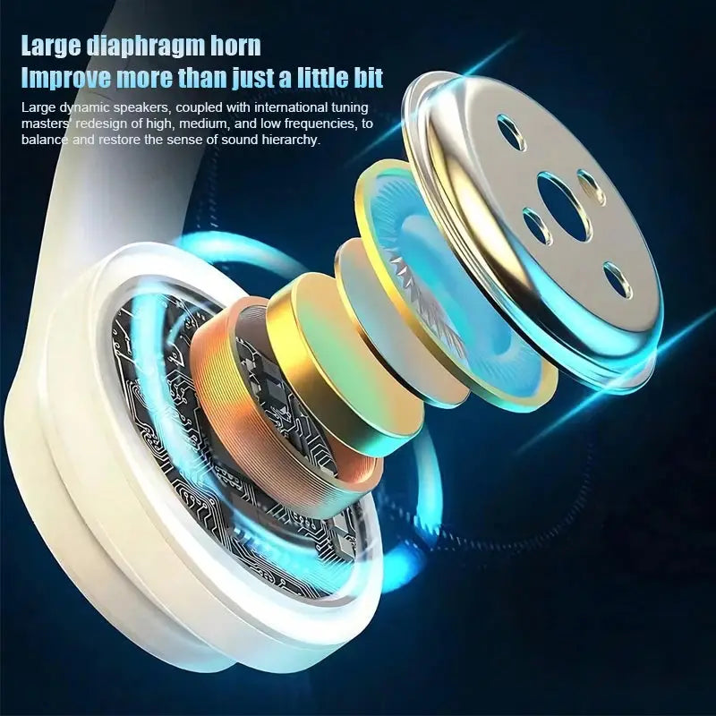 Wireless Gaming Headset – Lightweight Foldable Design with Built-in Microphone – Compatible with 3.5mm Audio Cable