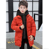 Children's red hooded winter jacket