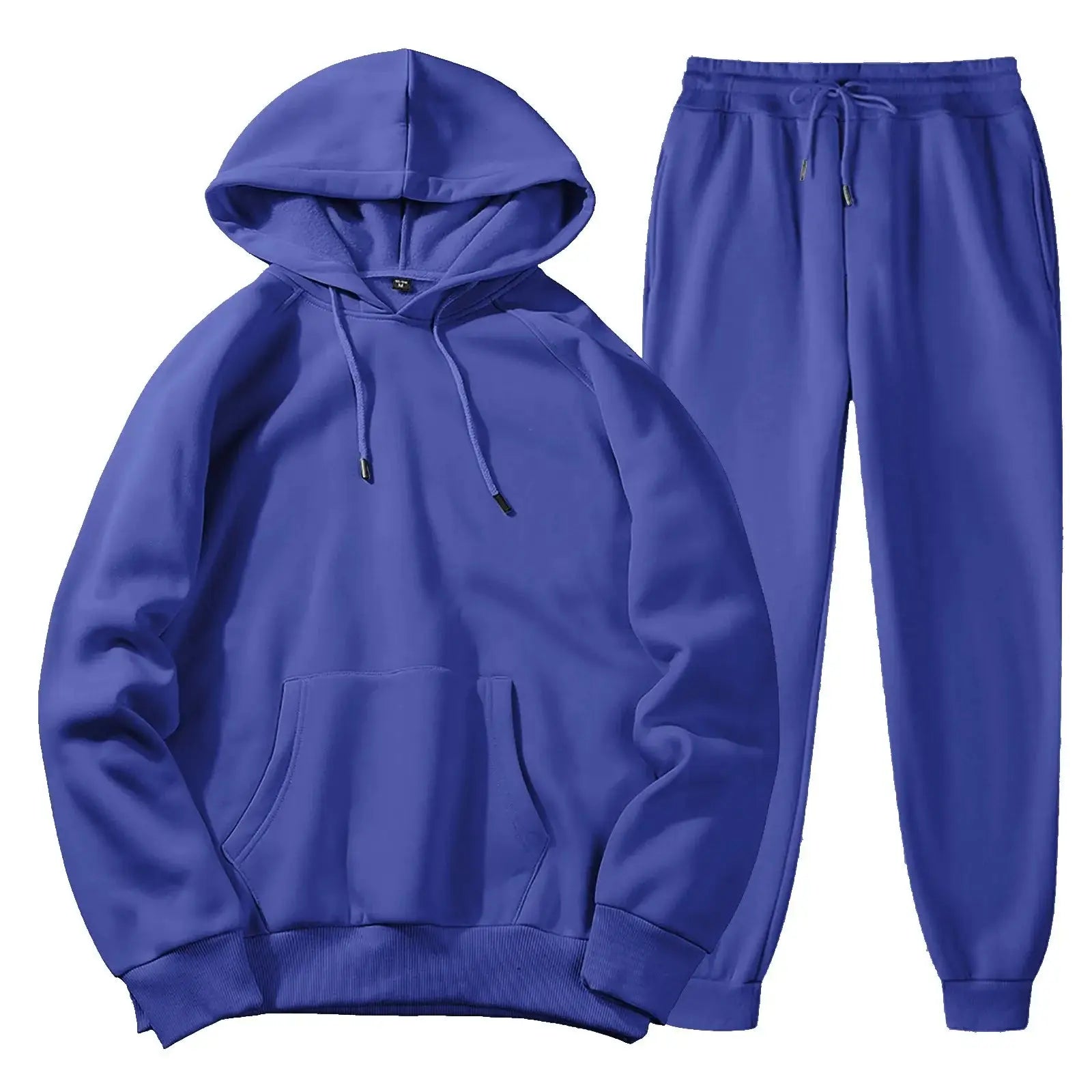 Men’s fleece tracksuit set, hoodie and sweatpants, 2-piece winter outfit, available in 10 colors