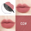 Soft pink matte lipstick with thin and thick coating