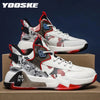 Stylish men's non-slip basketball shoes with red accents