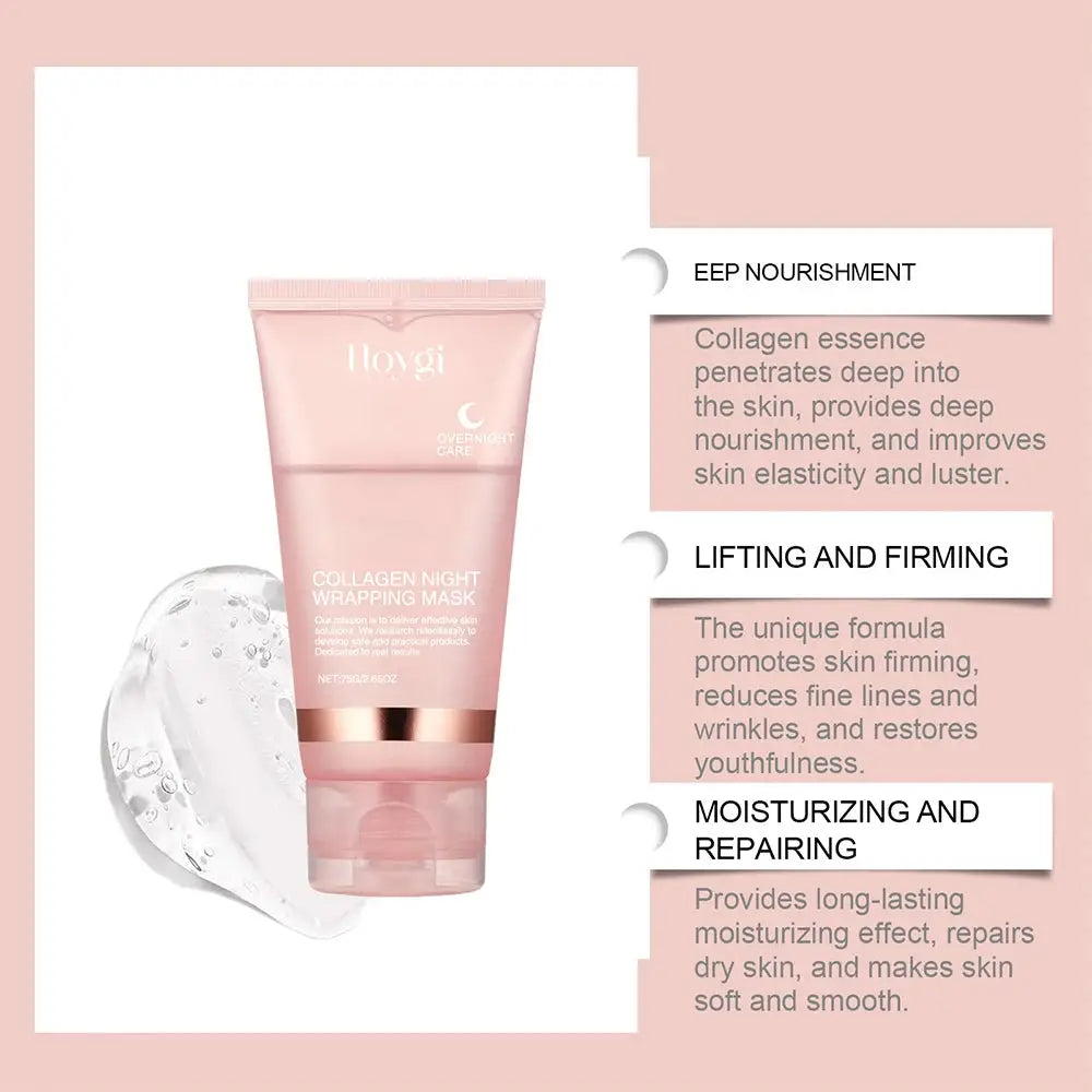Collagen Peel-Off Mask 75g – With Brush, Pore Minimizer, Blackhead Remover & Moisturizing Facial Treatment