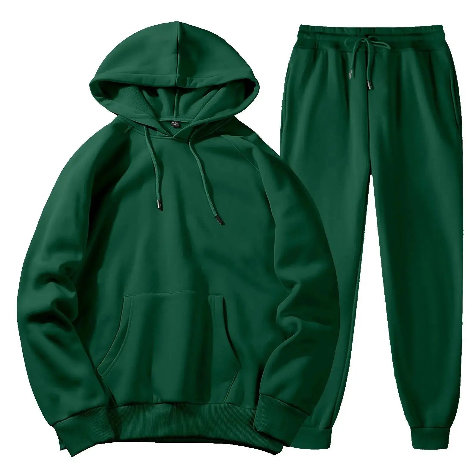 Men’s fleece tracksuit set, hoodie and sweatpants, 2-piece winter outfit, available in 10 colors