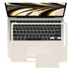 Laptop with light protective skin covers on keyboard