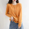 Orange women's single-breasted knitted sweater