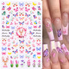 Vibrant butterfly and flower nail art stickers