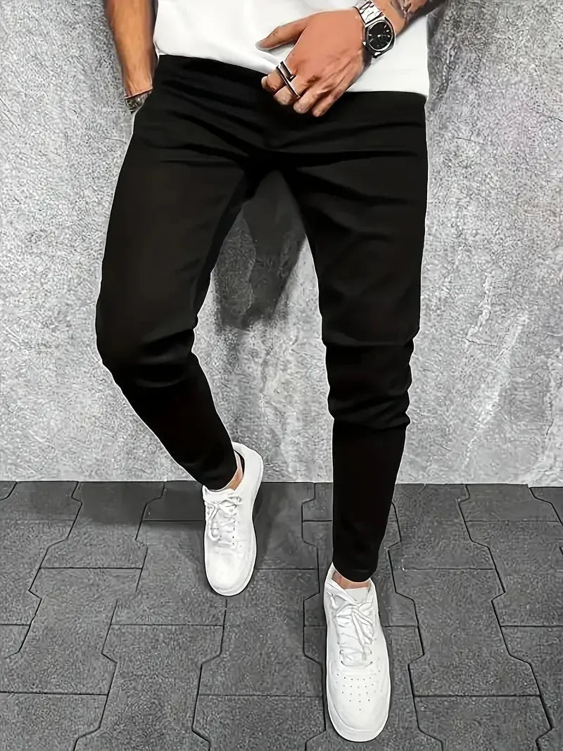 Men’s Slim Fit Jeans Washed Denim With Tapered Stretch