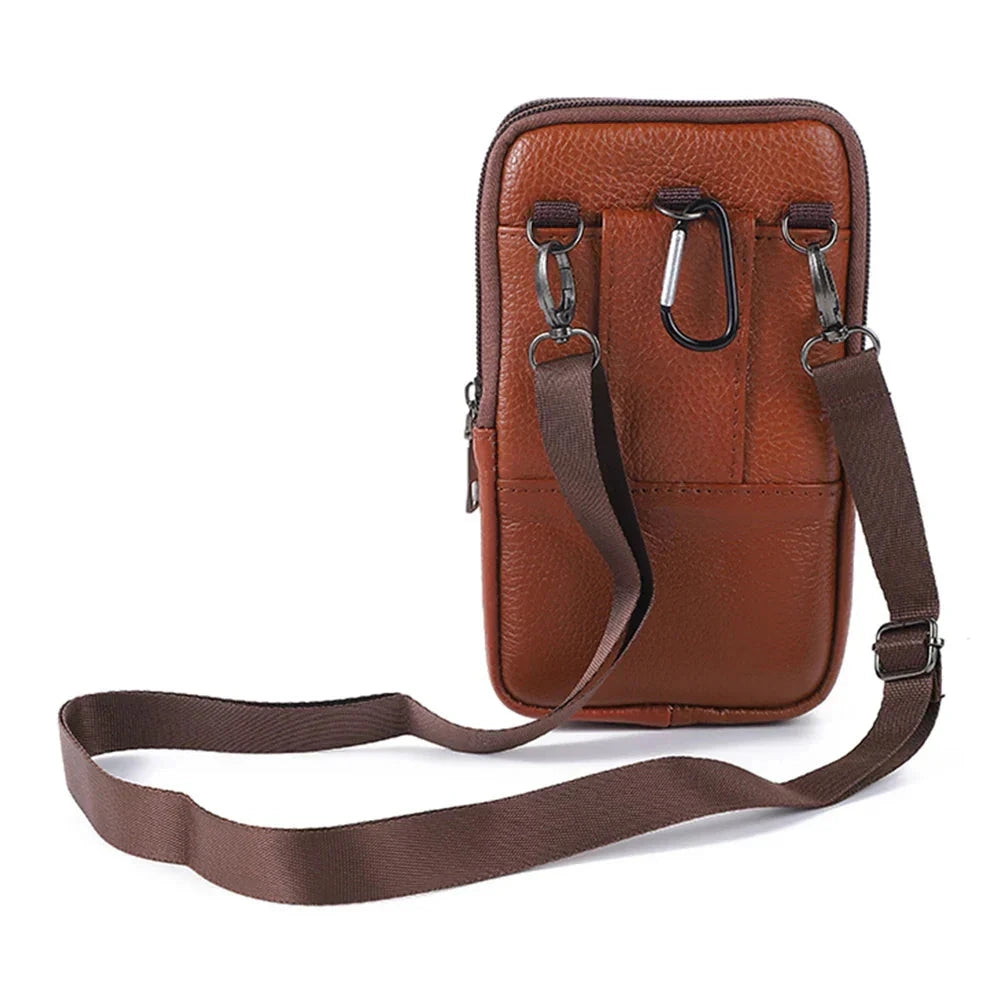 Leather Crossbody Bag for Men with Multiple Daily Pockets