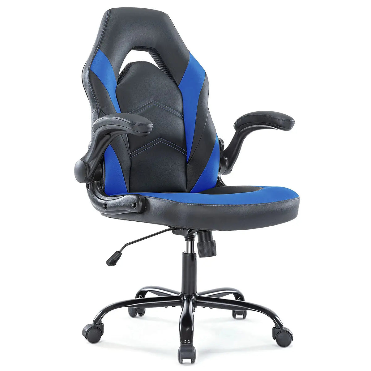 Ergonomic PU Leather Gaming Chair Adjustable Height & Flip-Up Arms Office or Home Desk Seat