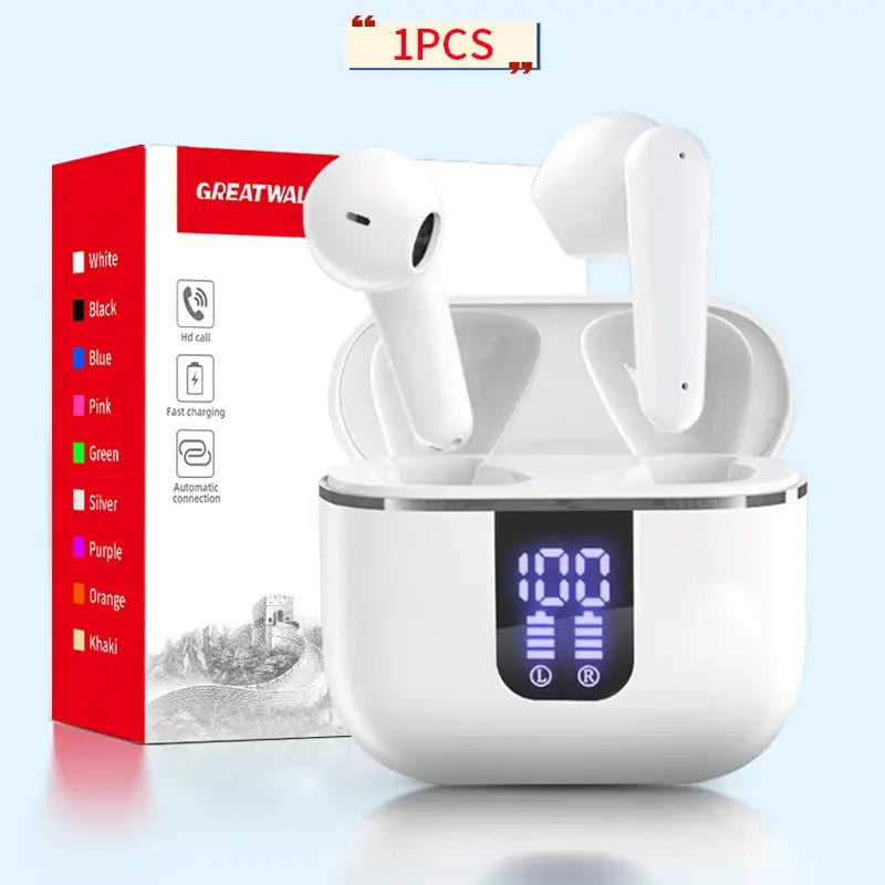 Wireless Bluetooth 5.3 Earbuds with Smart Digital Display, Hi-Fi Sound & High-Fidelity Stereo Audio
